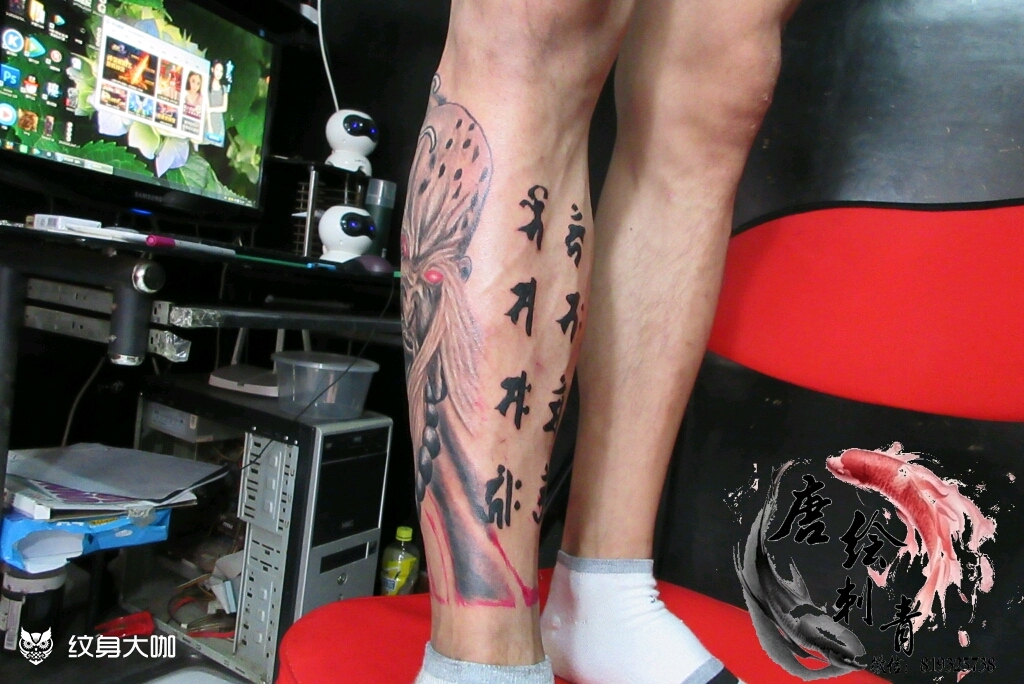 降龙罗汉_纹身图案手稿图片_武继涛的纹身作品集