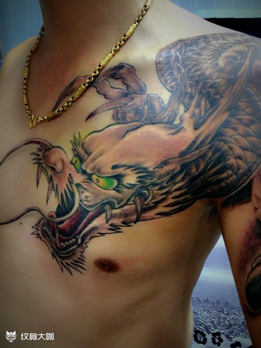 过肩龙_纹身图案手稿图片_李东旭 的纹身作品集