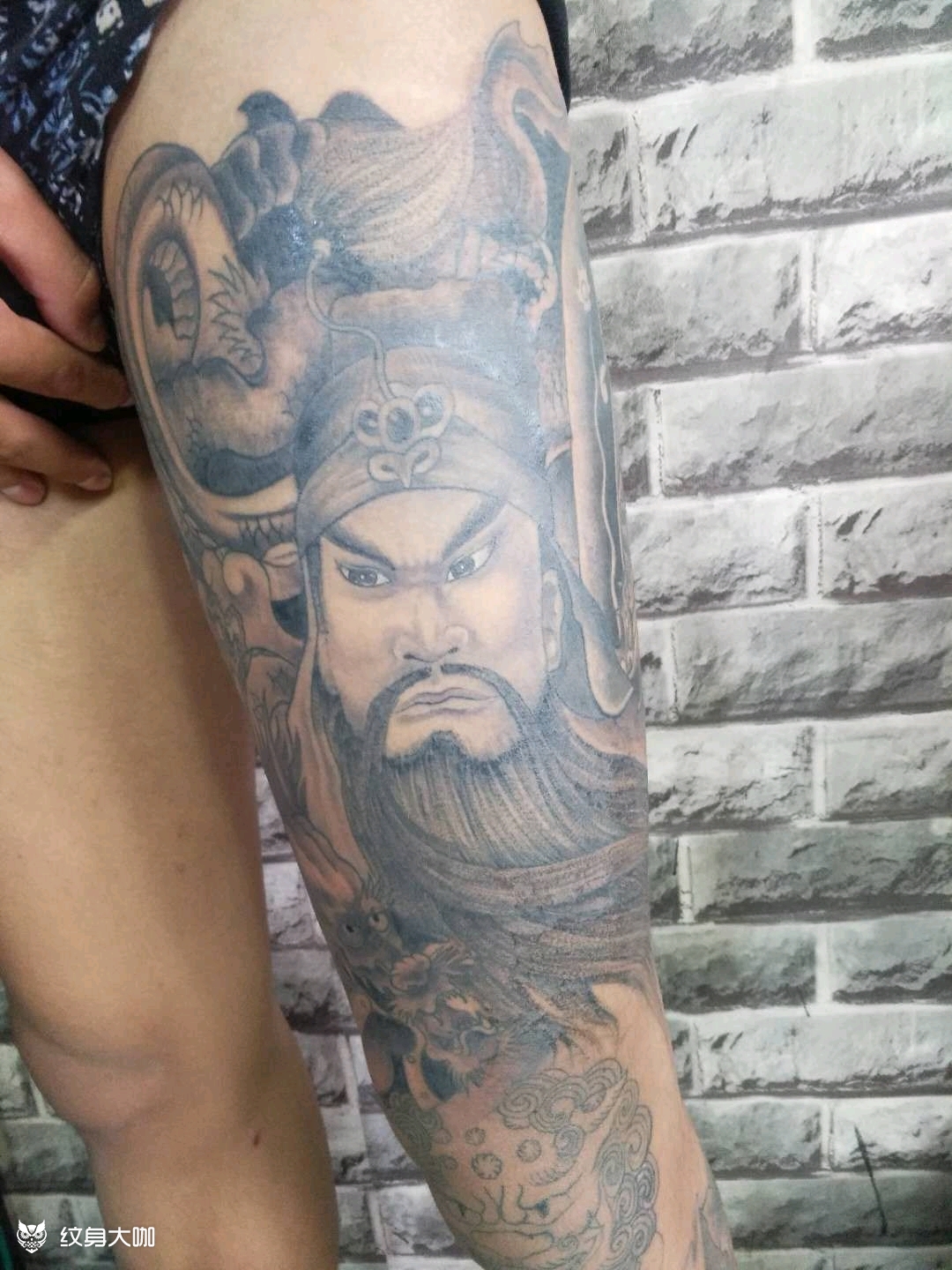 关公盘龙_纹身图案手稿图片_阿康的纹身作品集