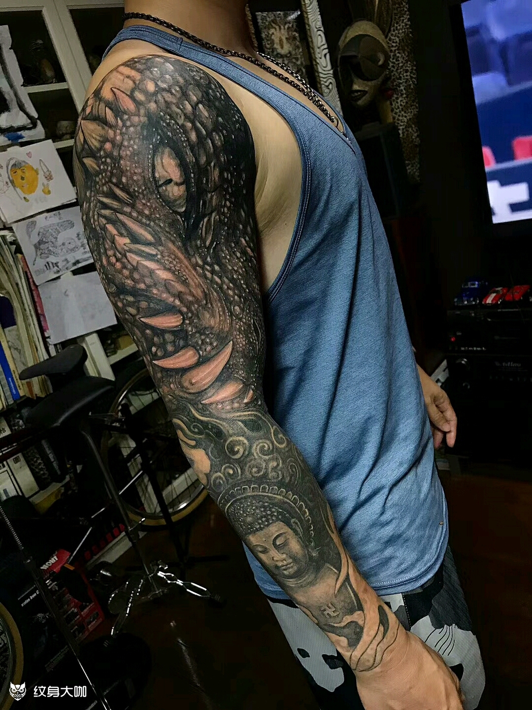 惊骇_纹身图案手稿图片_萧时哲的纹身作品集