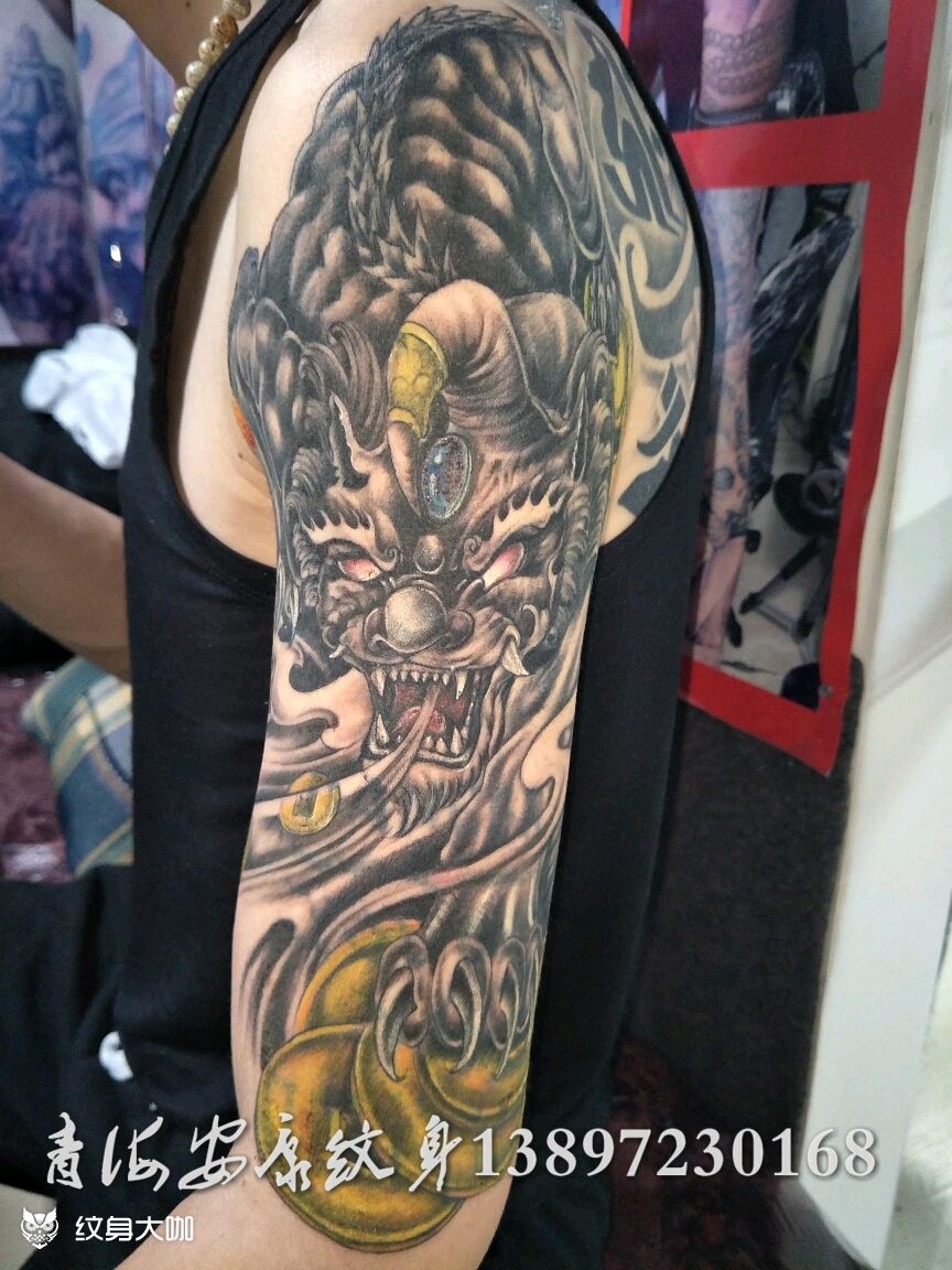 麒麟_纹身图案手稿图片_青海安康纹身的纹身作品集