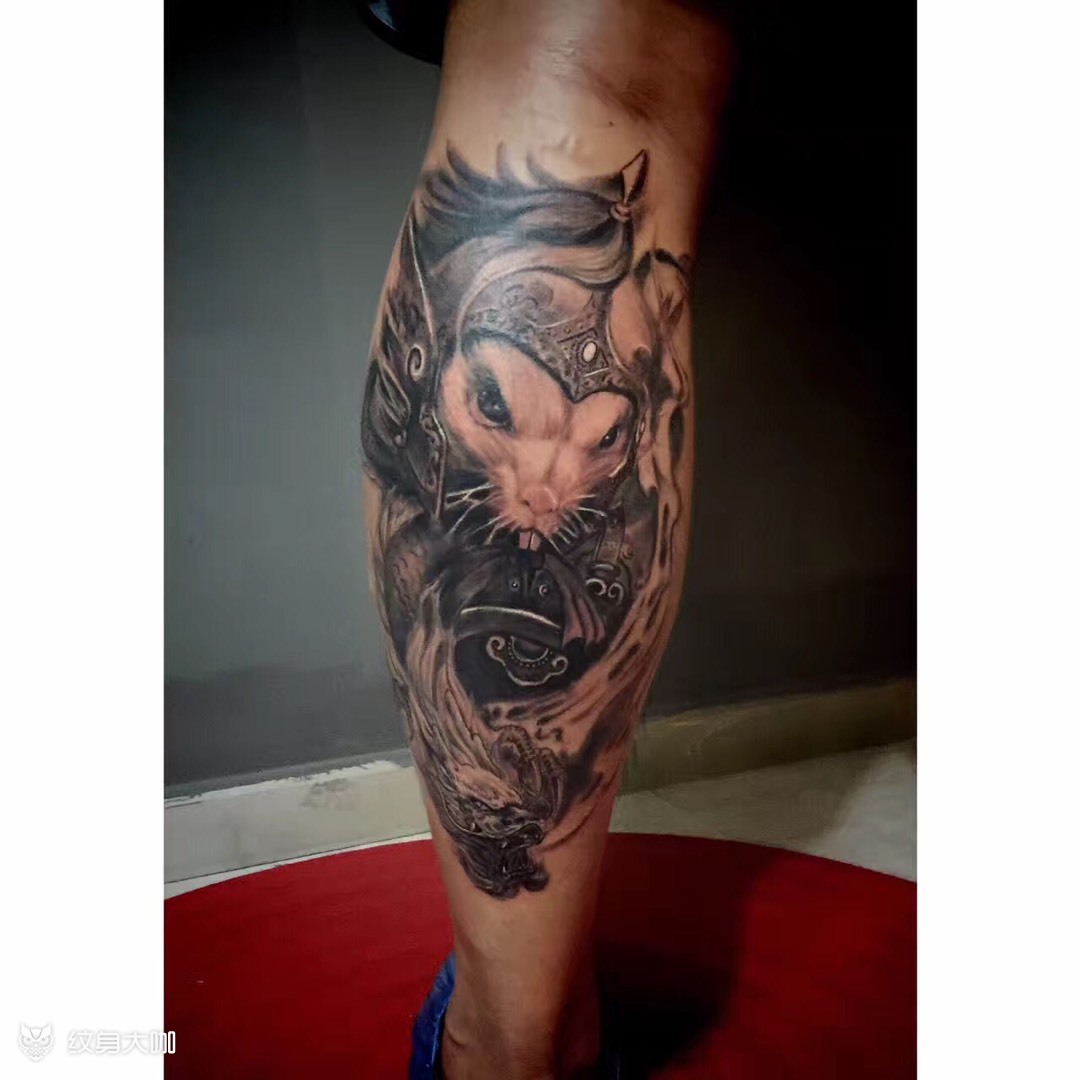 鼠将军配小龙_纹身图案手稿图片_邓建秋的纹身作品集