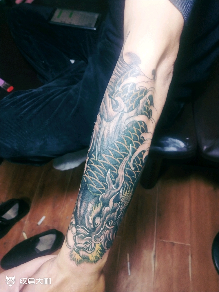 龙鱼_纹身图案手稿图片_北马的纹身作品集