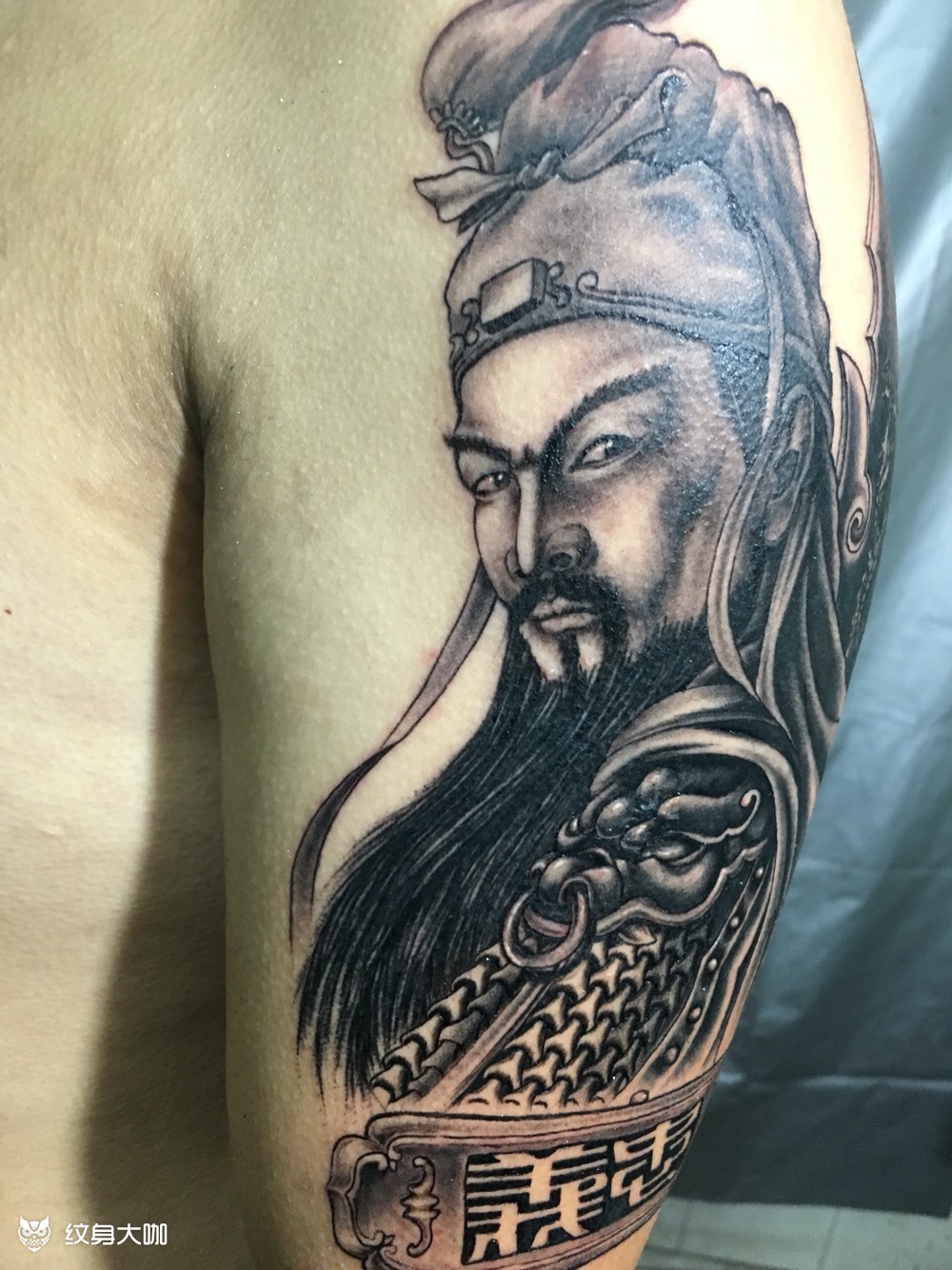 大臂关公_纹身图案手稿图片_禾川阿斌的纹身作品集