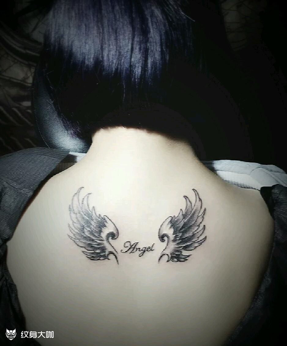 天使翅膀_纹身图案手稿图片_王子鸣的纹身作品集