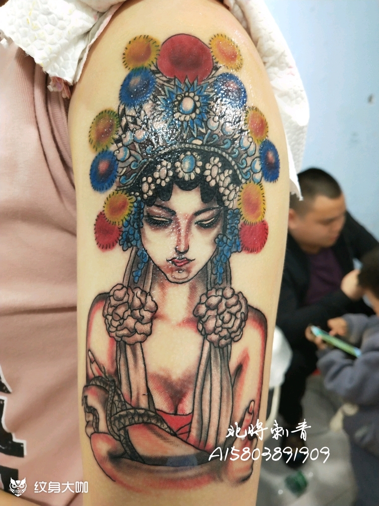 花旦_纹身图案手稿图片_北将刺青的纹身作品集