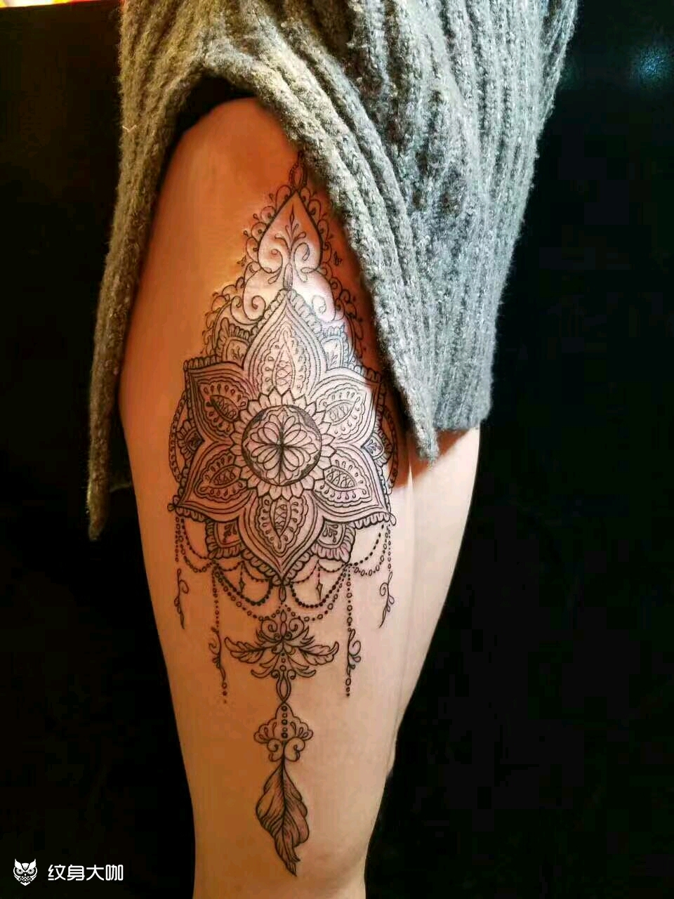 大腿外侧_纹身图案手稿图片_冰冰的纹身作品集