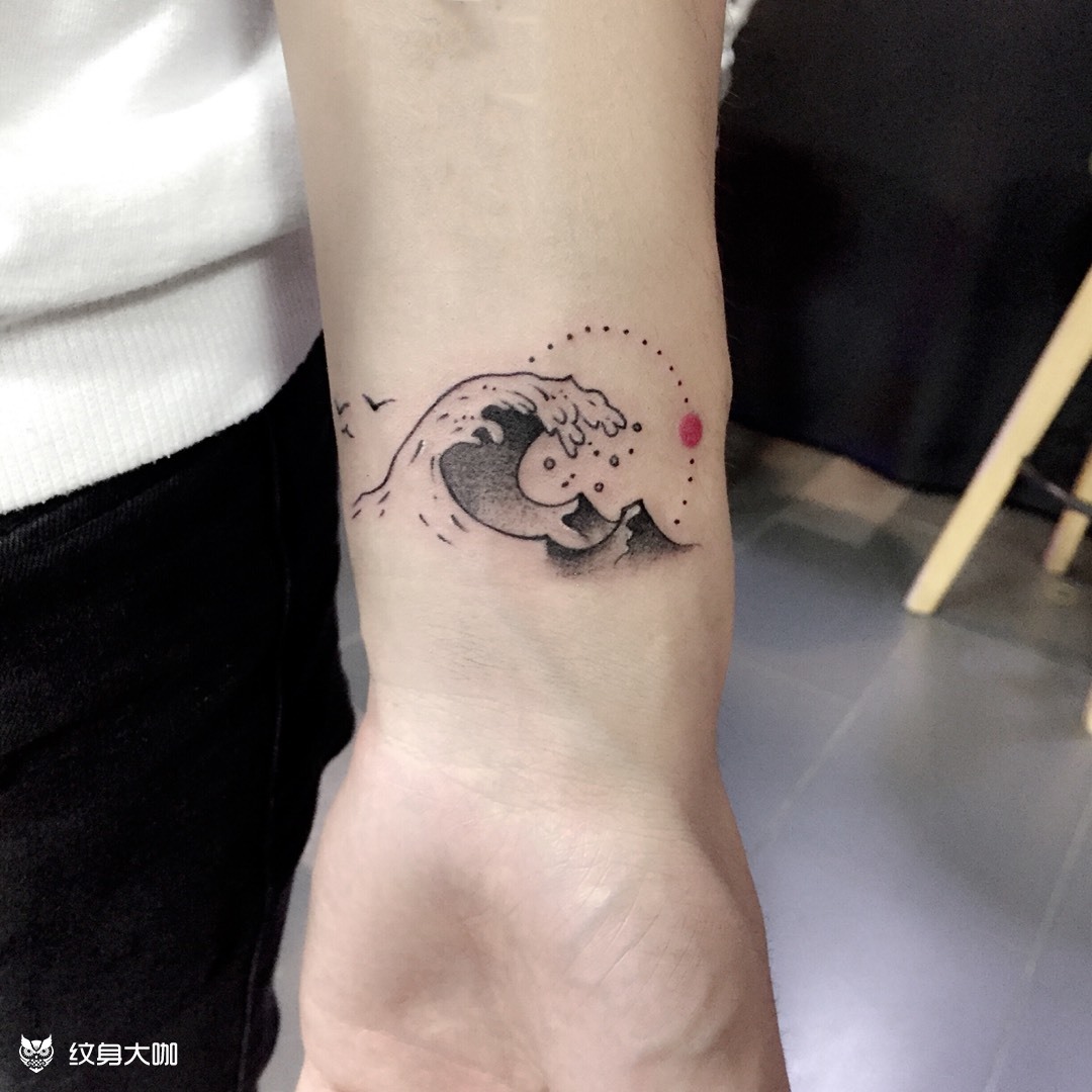 浪花_纹身图案手稿图片_子阳的纹身作品集