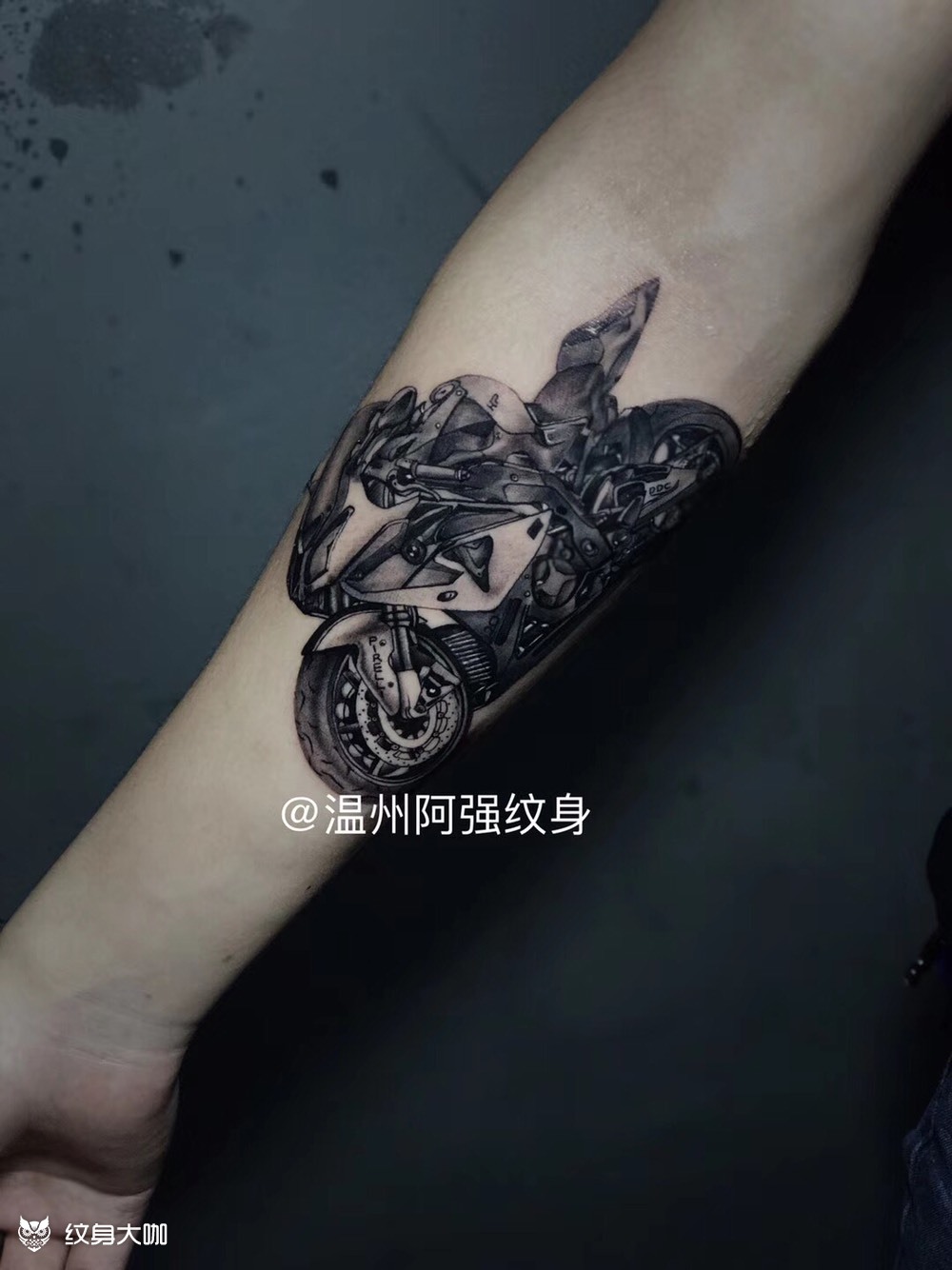 机车_纹身图案手稿图片_阿强的纹身作品集