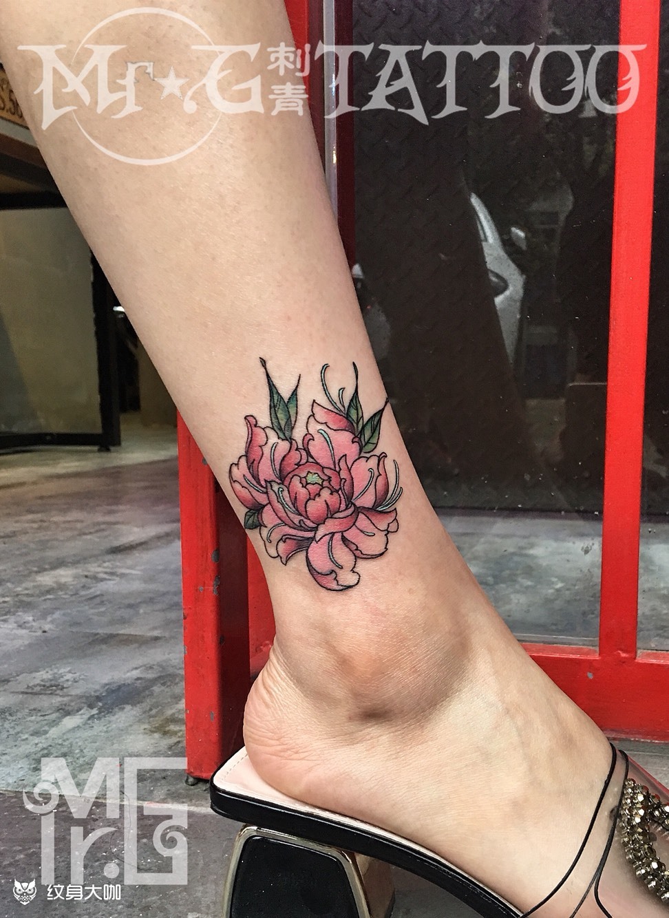 脚踝小牡丹_纹身图案手稿图片_高长春的纹身作品集