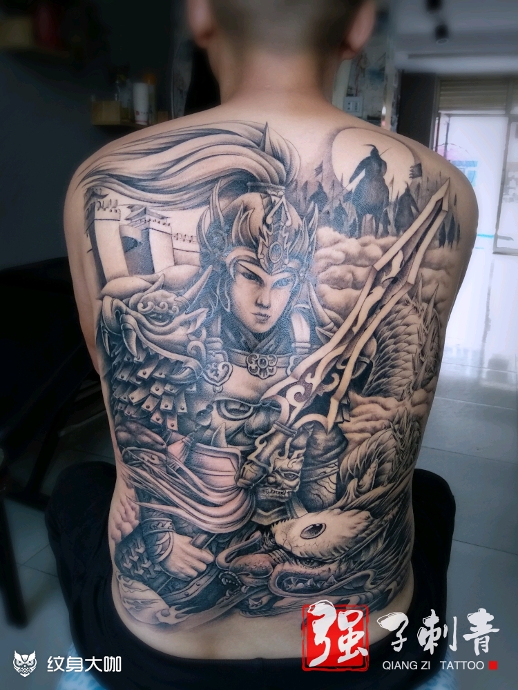 满背赵云完工前后一个月时间,_纹身吧社区 - 纹身大咖