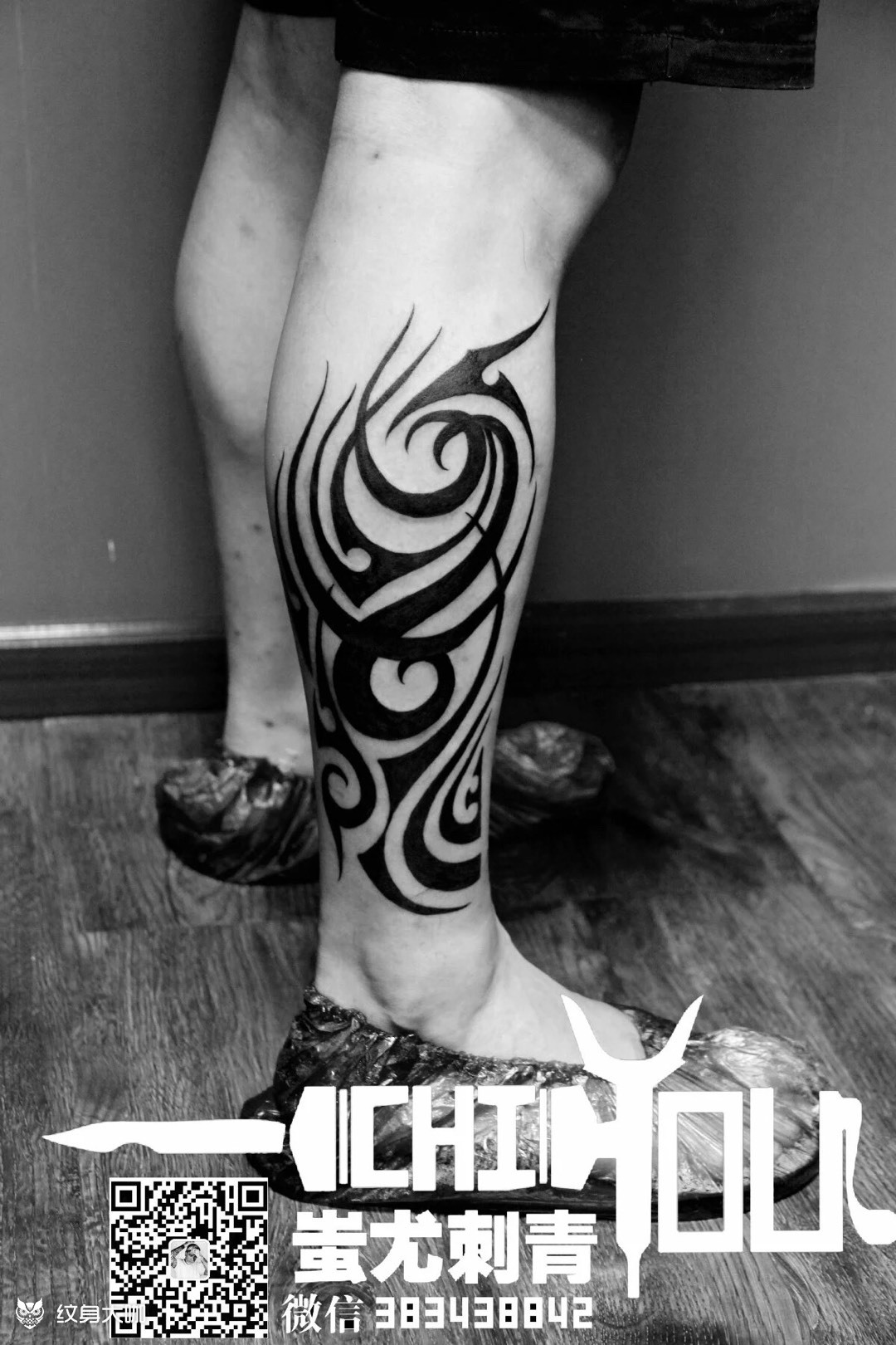 小腿图腾_纹身图案手稿图片_赵宇的纹身作品集