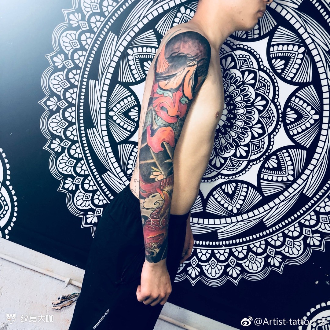 传统花臂_纹身图案手稿图片_姜刘成的纹身作品集