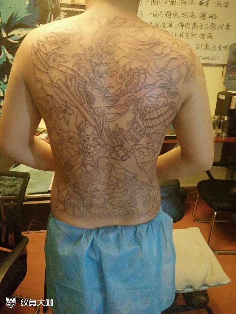 赵子龙线条未完成_纹身图案手稿图片_晁博的纹身作品集