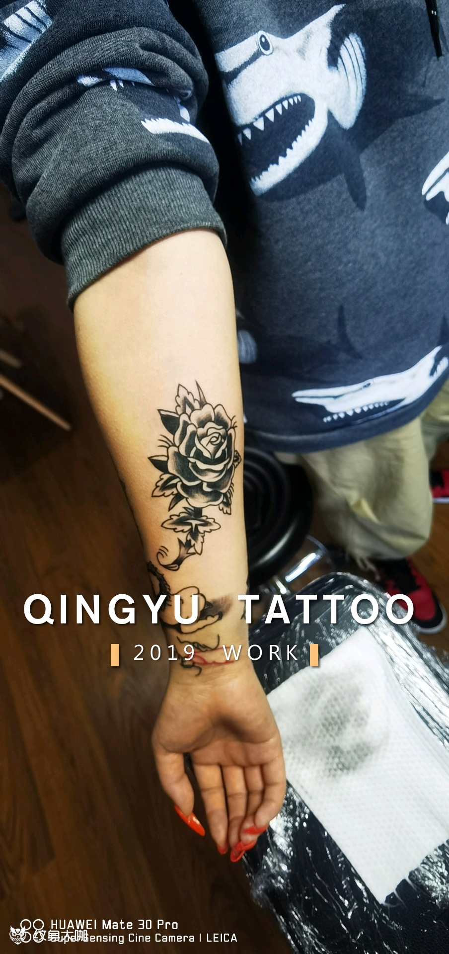 小臂玫瑰花_纹身图案手稿图片_辉 的纹身作品集