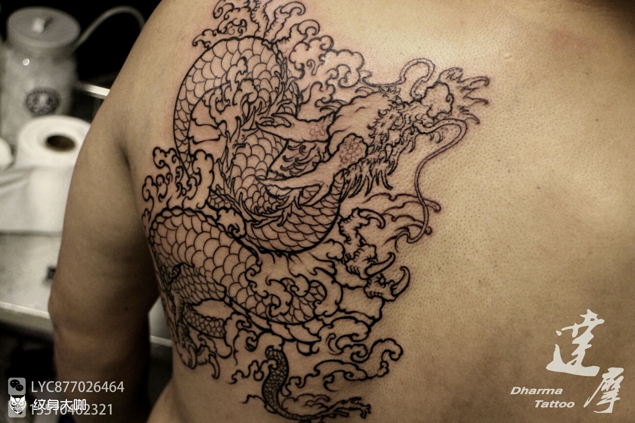 一条龙_纹身图案手稿图片_李永超的纹身作品集