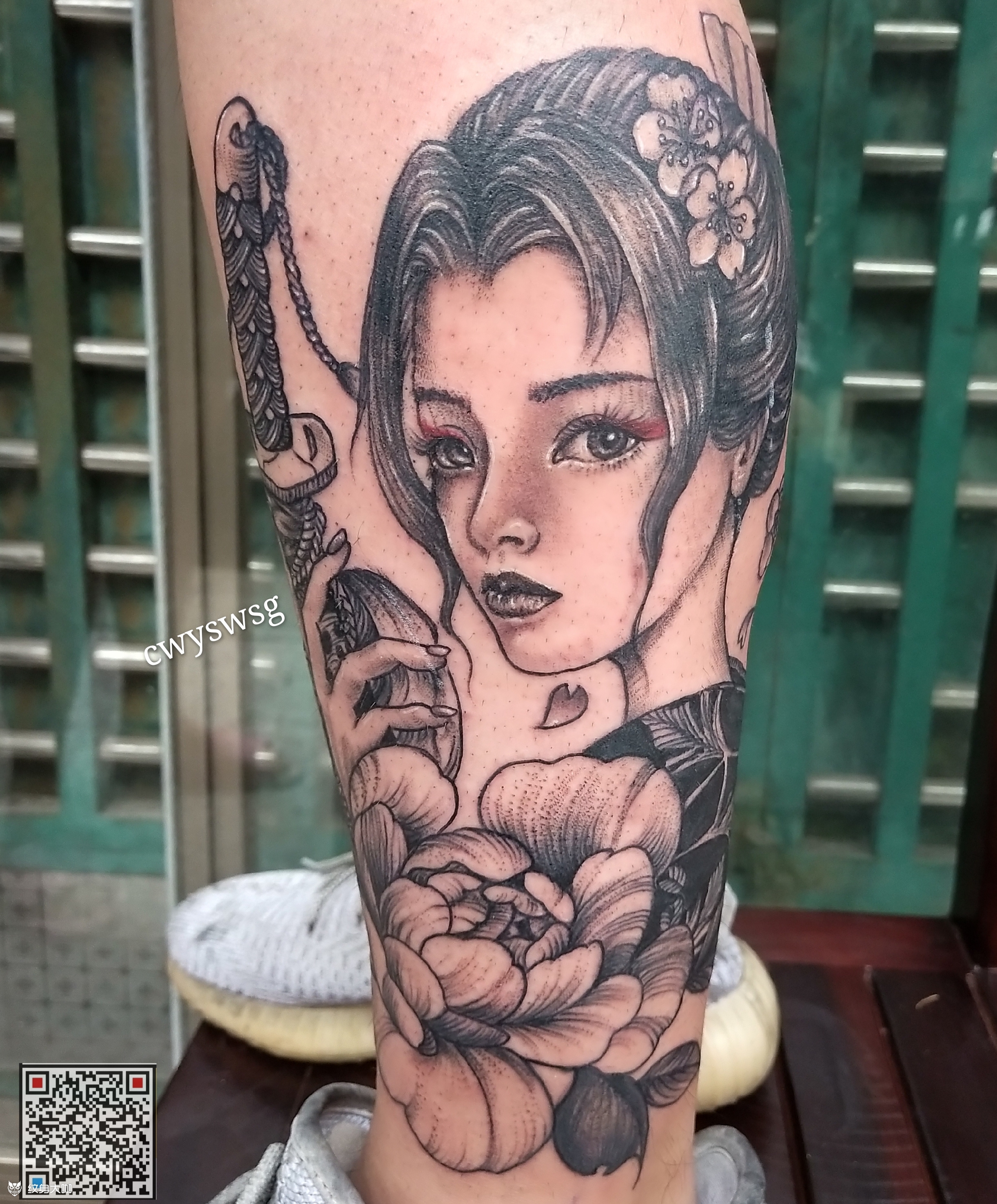 艺伎_纹身图案手稿图片_罗家珍的纹身作品集