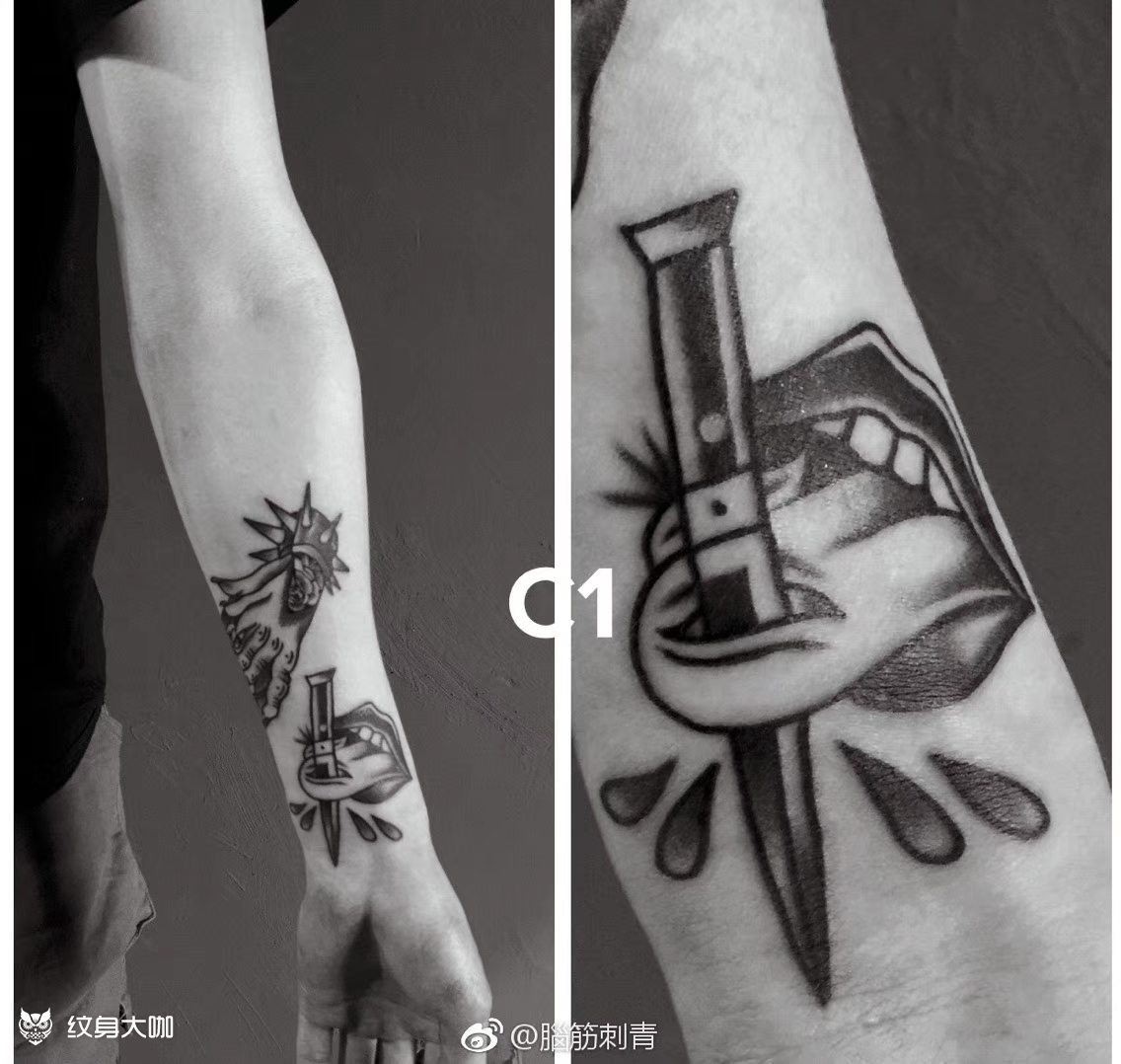 黑灰old school_纹身图案手稿图片_高永生的纹身作品集