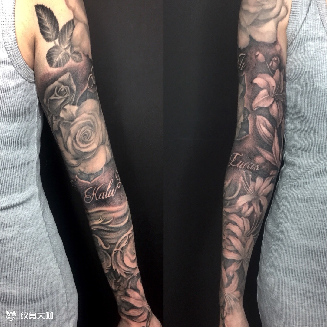 女生花臂_纹身图案手稿图片_sunny的纹身作品集