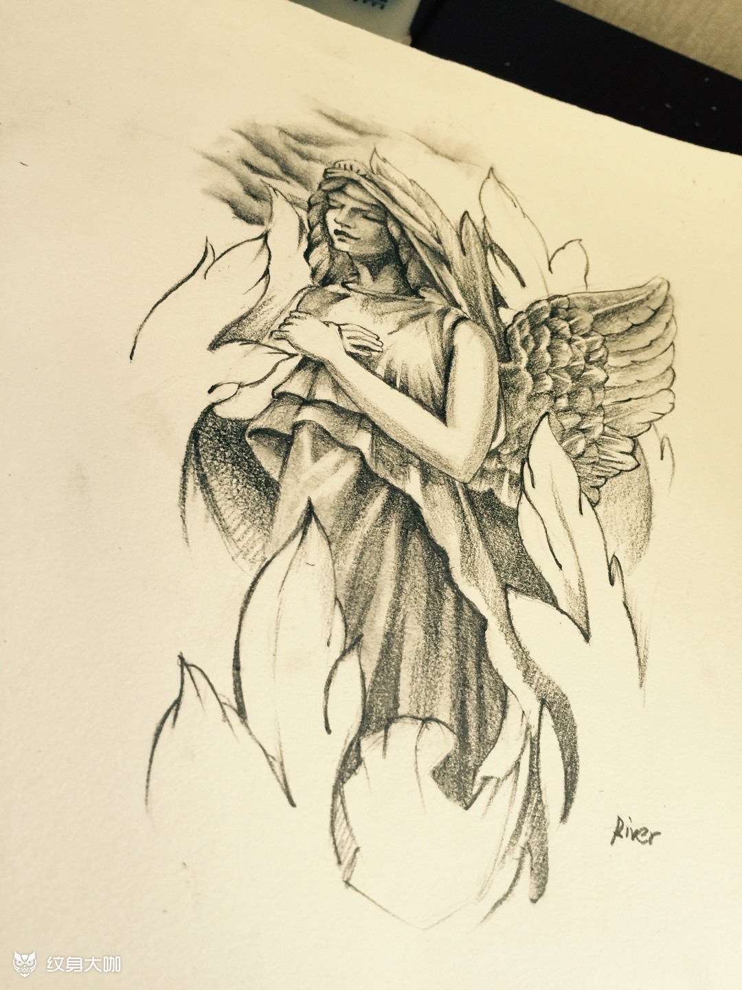 雅典娜手稿_纹身图案手稿图片_river的纹身作品集