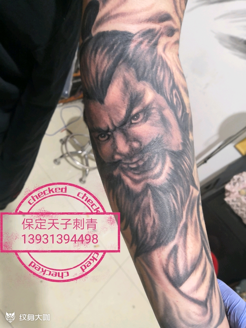 桃园三结义_纹身图案手稿图片_张小天的纹身作品集