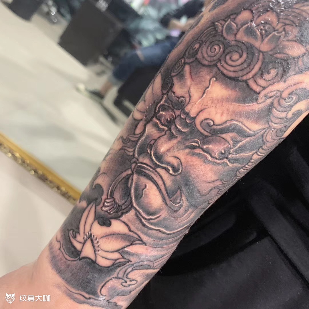 大臂不动明王_纹身图案手稿图片_inkz的纹身作品集