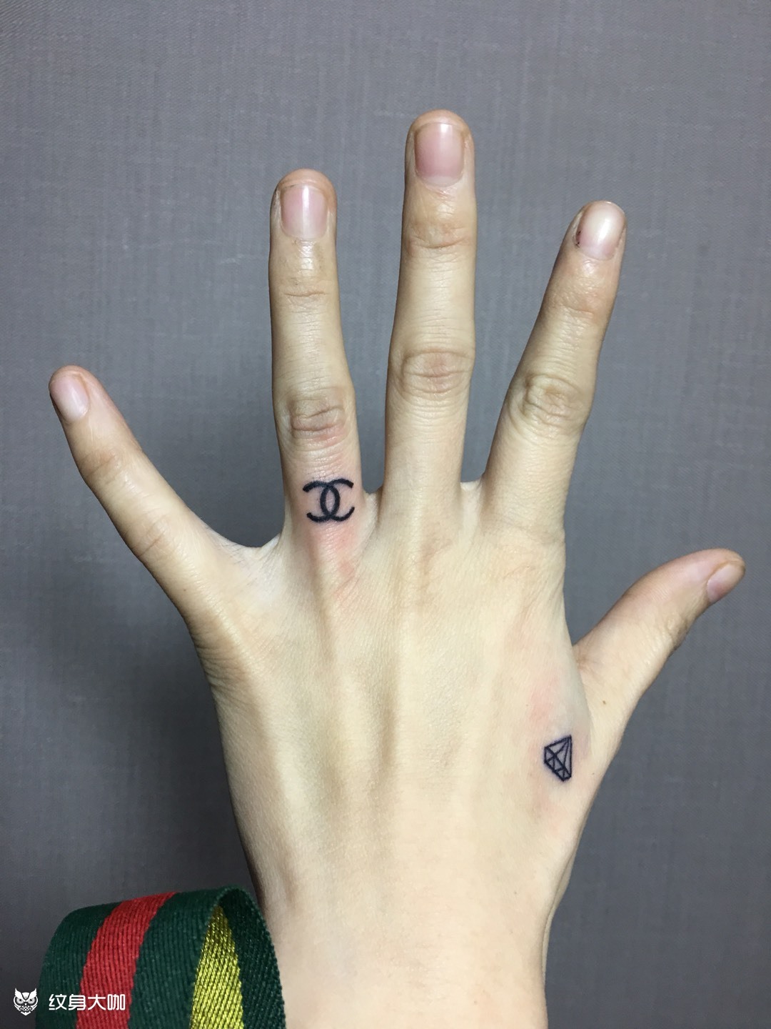 个性手指纹身 简单图片