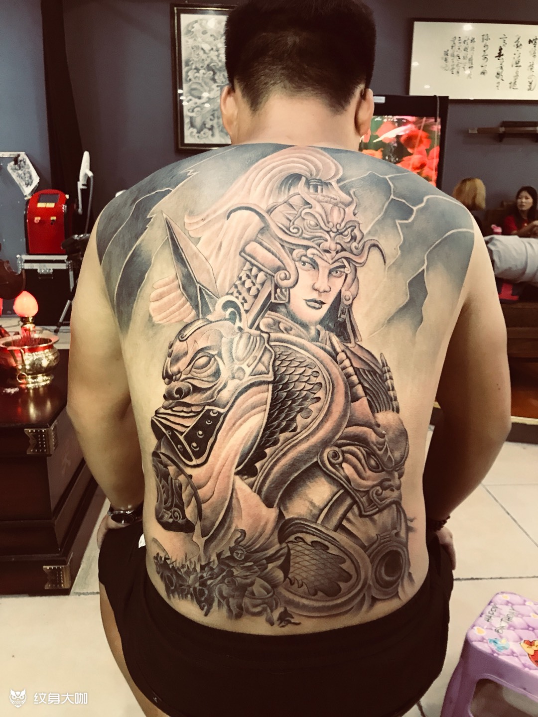 满背赵云_纹身图案手稿图片_盛剑波的纹身作品集
