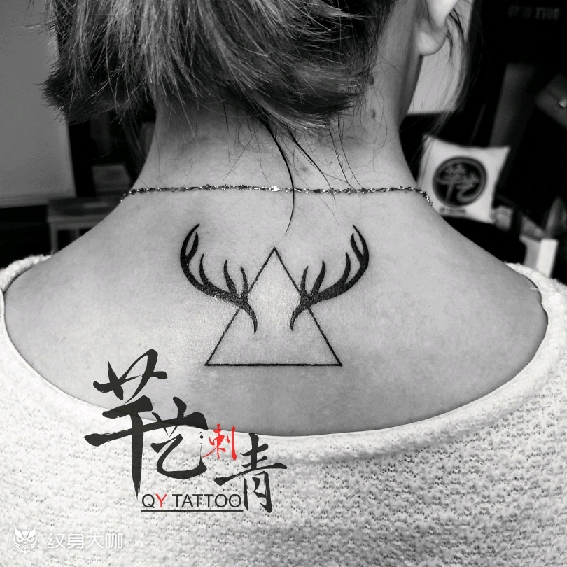 几何鹿角_纹身图案手稿图片_冯滨的纹身作品集