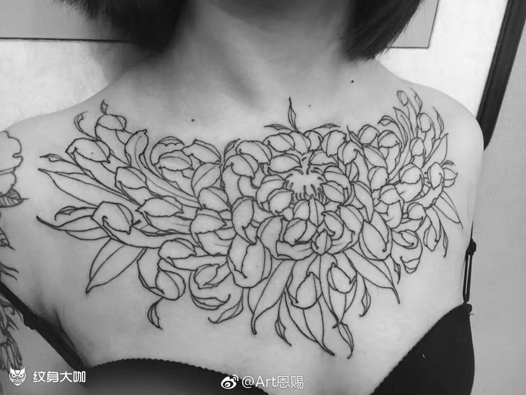花胸_纹身图案手稿图片_风是的纹身作品集