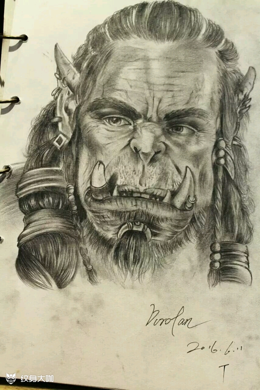 时针刺青魔兽世界杜隆坦_纹身图案手稿图片_travis时的纹身作品集