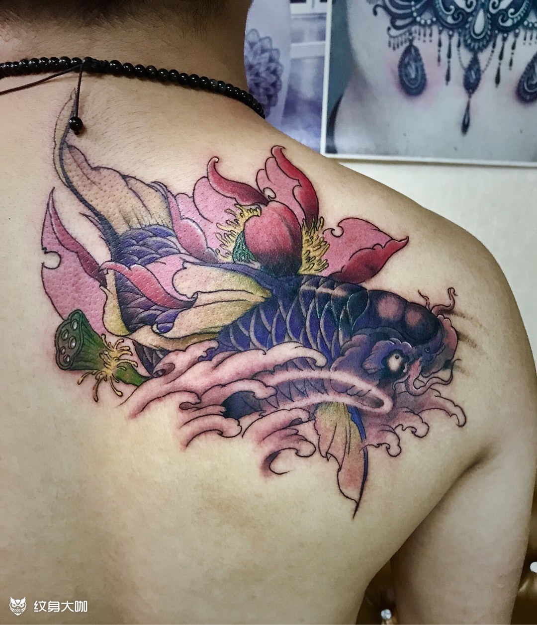 鲤鱼遮盖旧纹身
