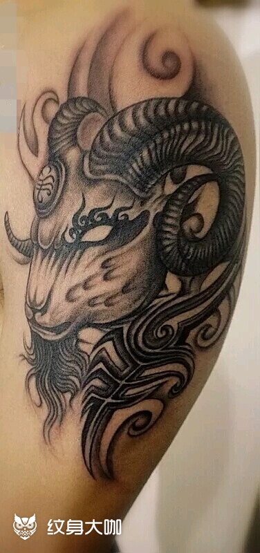 羊_纹身图案手稿图片_陈慧芳的纹身作品集