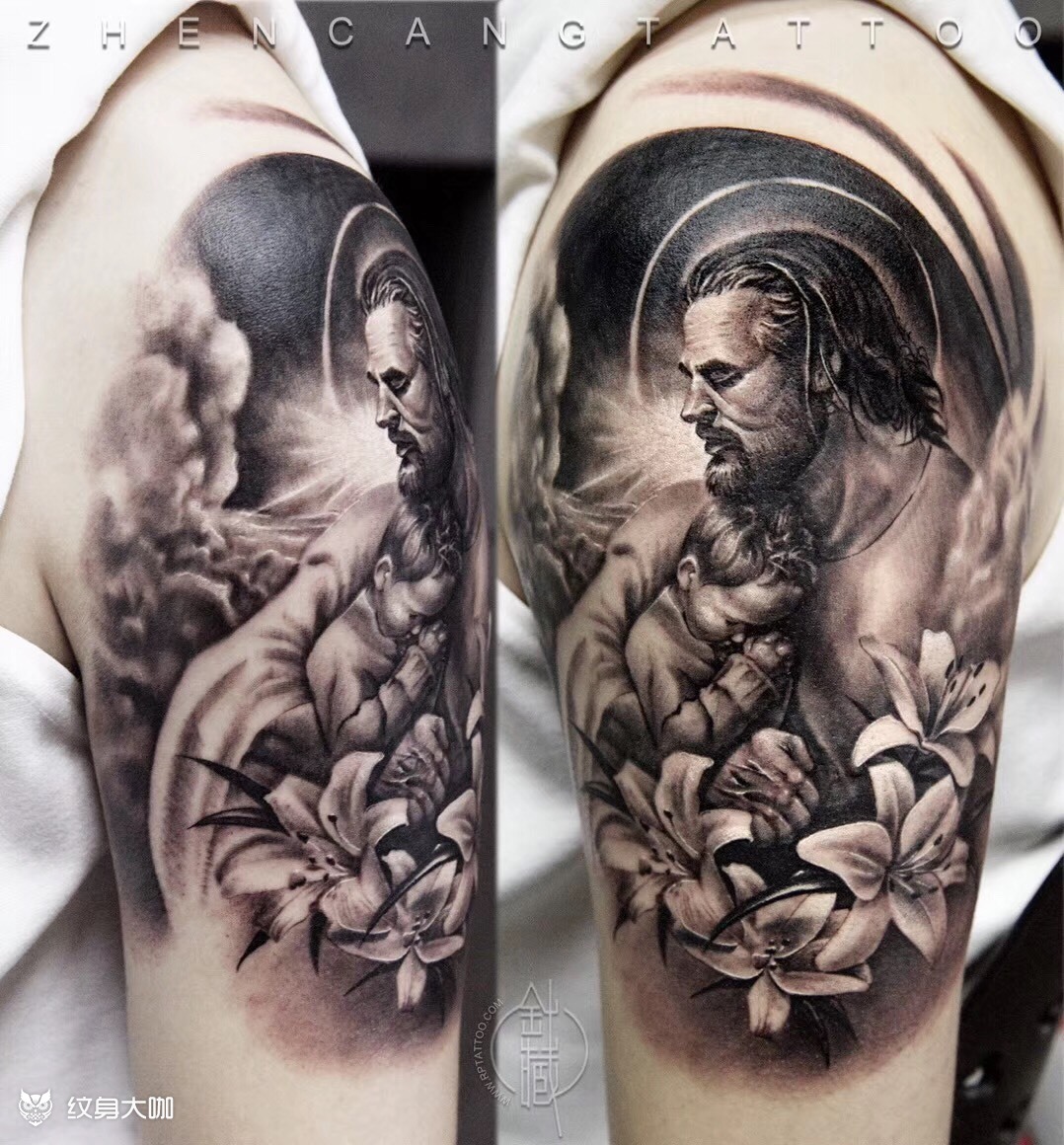 耶稣圣光 | 针藏刺青 ·邵钢· 作品_纹身图案手稿图片_邵钢的纹身