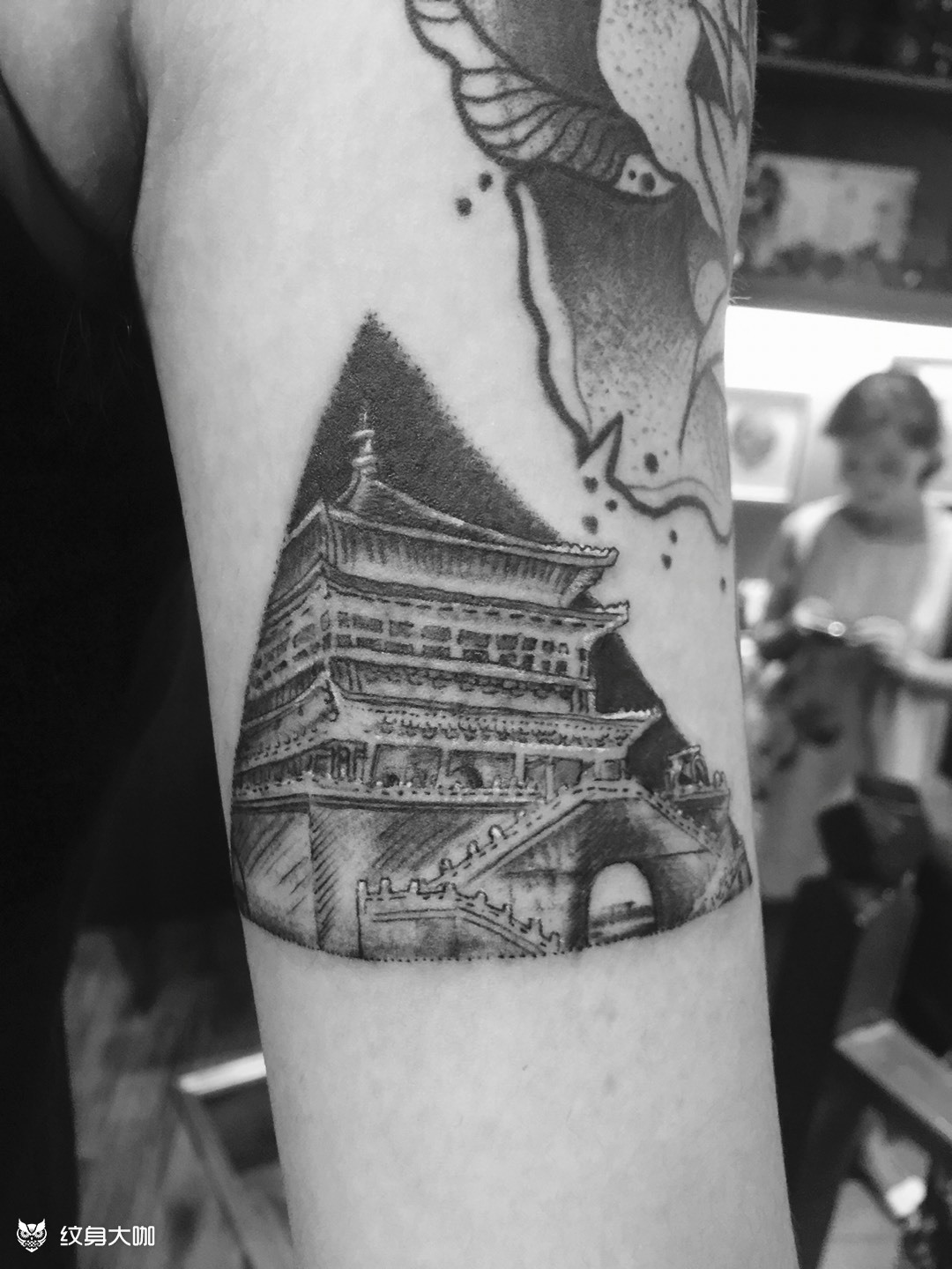 西安钟楼_纹身图案手稿图片_木易的纹身作品集