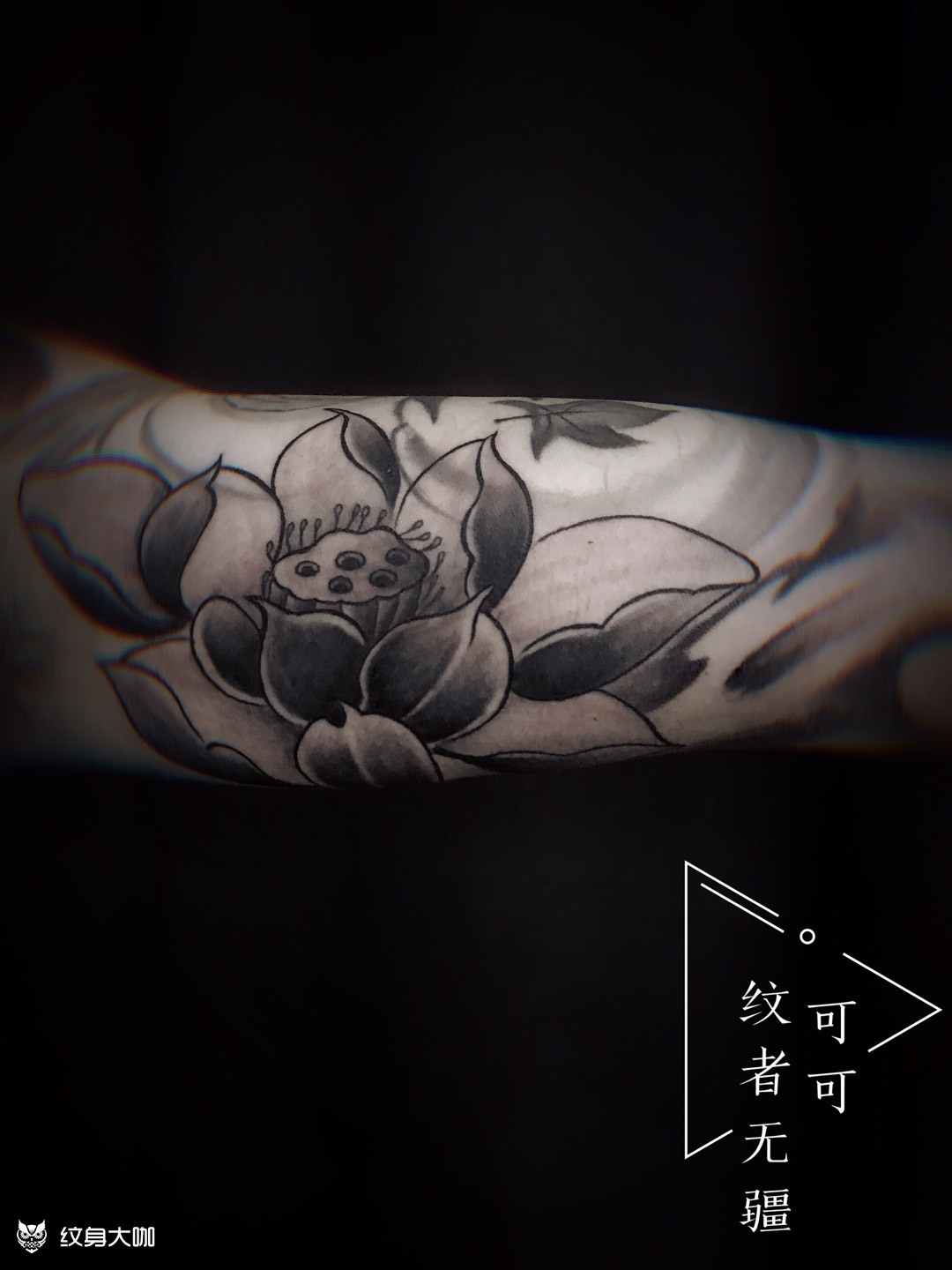 荷花_纹身图案手稿图片_可可的纹身作品集