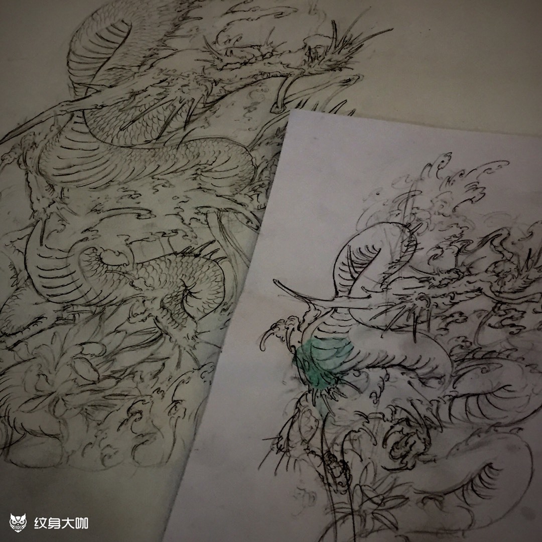 纹身图案手稿图片_木易的纹身作品集