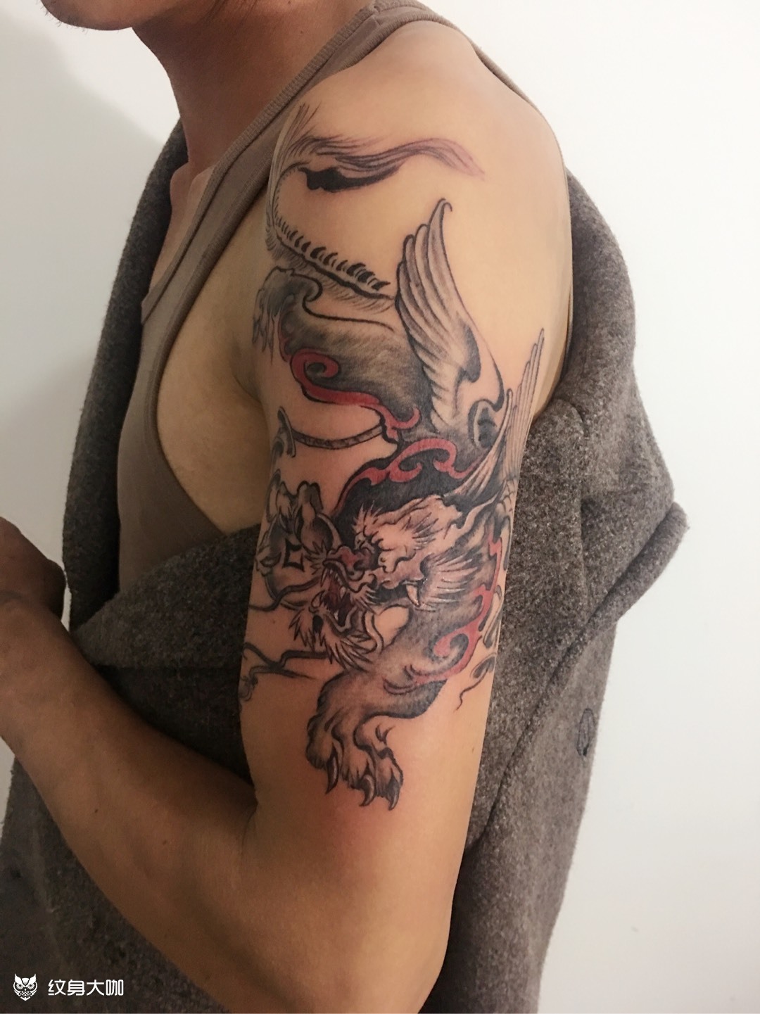 水墨貔貅_纹身图案手稿图片_高诚的纹身作品集