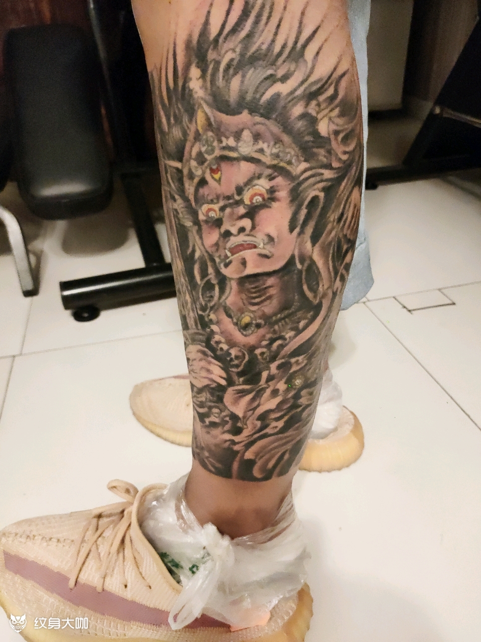 包小腿.不动明王_纹身图案手稿图片_王志勇的纹身作品集