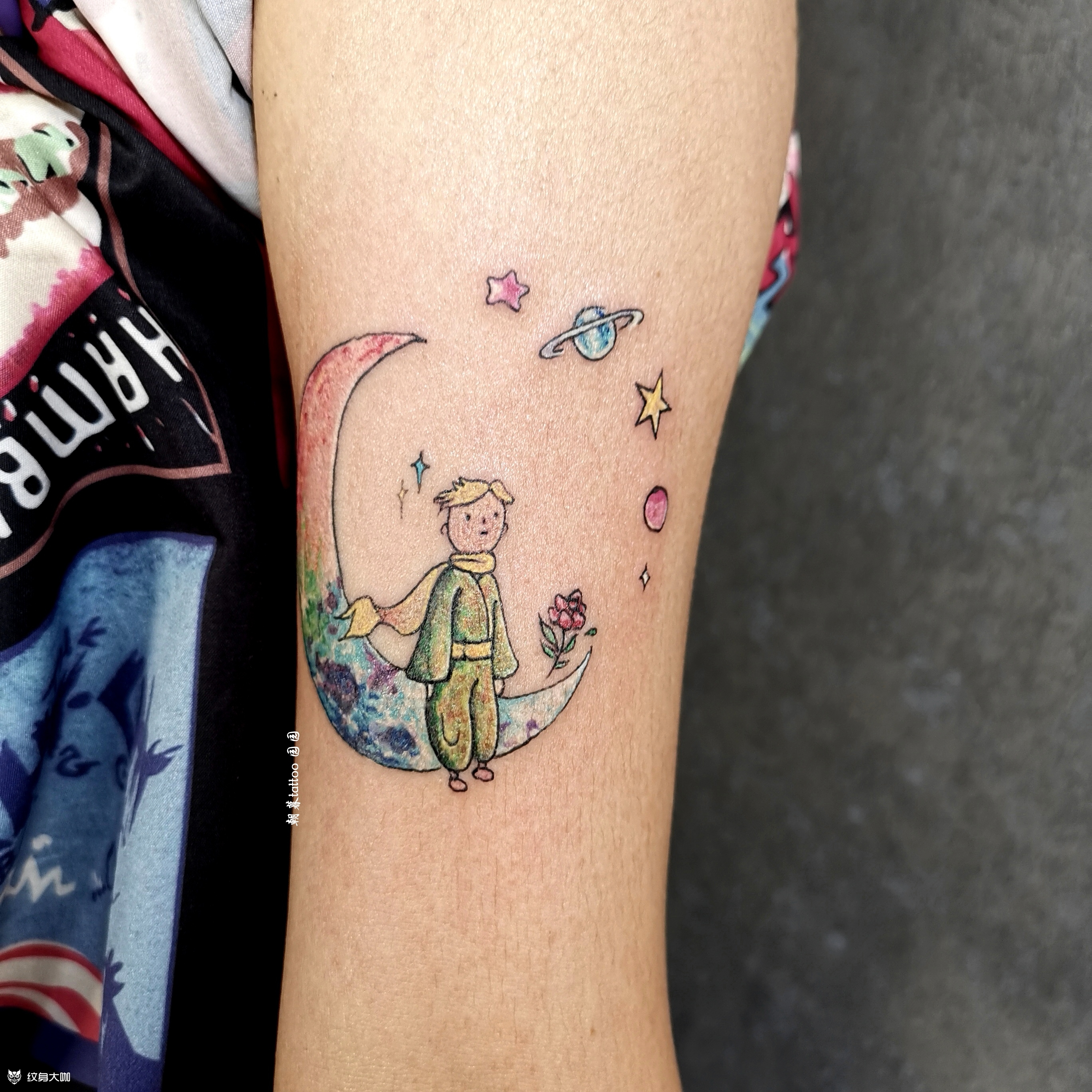 小王子与玫瑰_纹身图案手稿图片_园园的纹身作品集