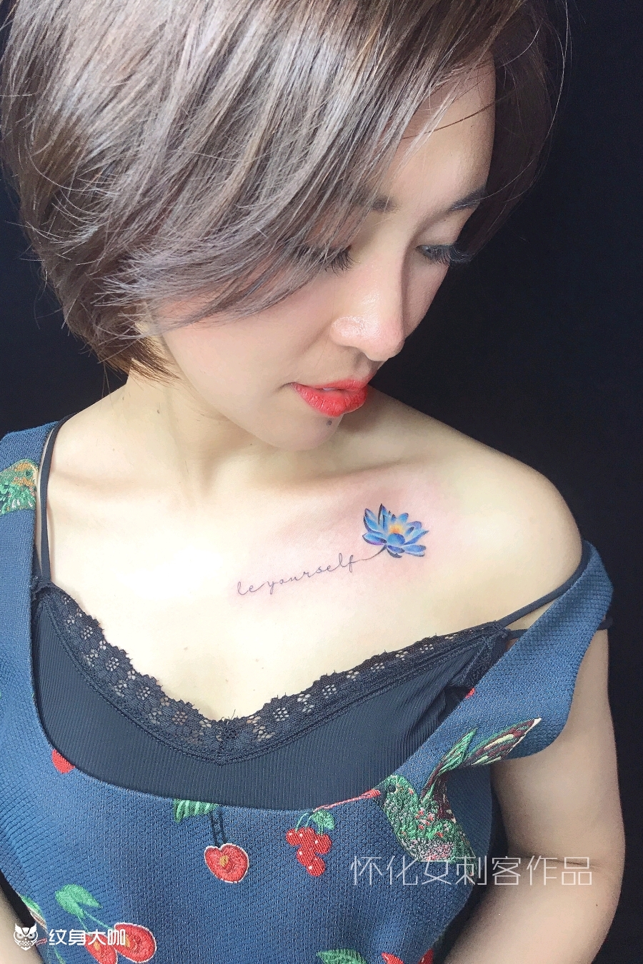 锁骨小英文_纹身图案手稿图片_阿左的纹身作品集