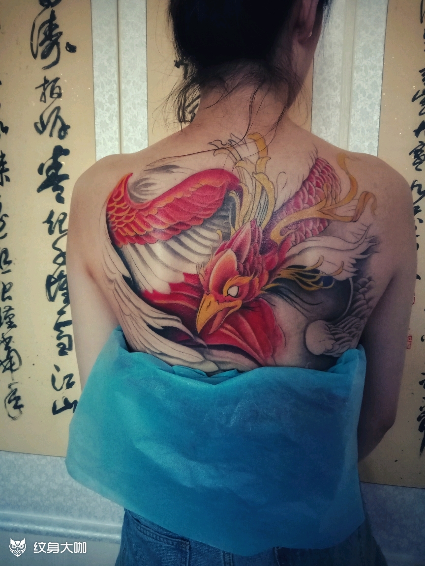 朱雀_纹身图案手稿图片_张洪星的纹身作品集