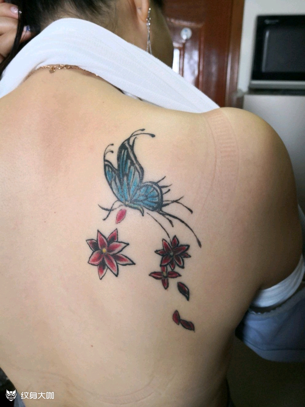 蝶恋花_纹身图案手稿图片_李夕峰的纹身作品集