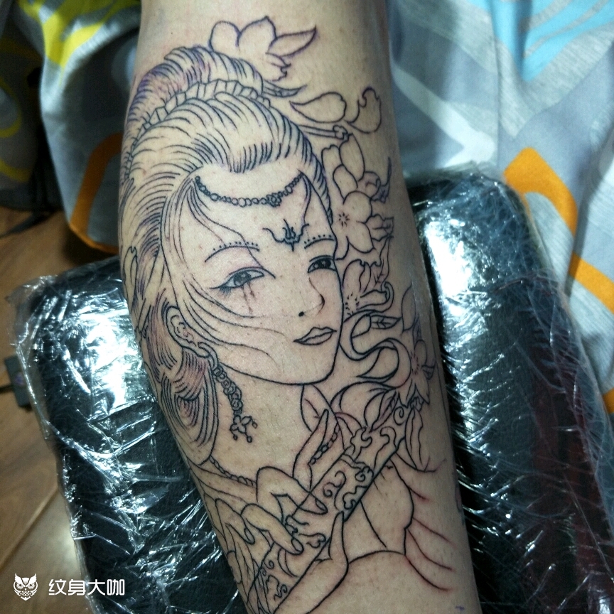 艺姬_纹身图案手稿图片_啊聪的纹身作品集