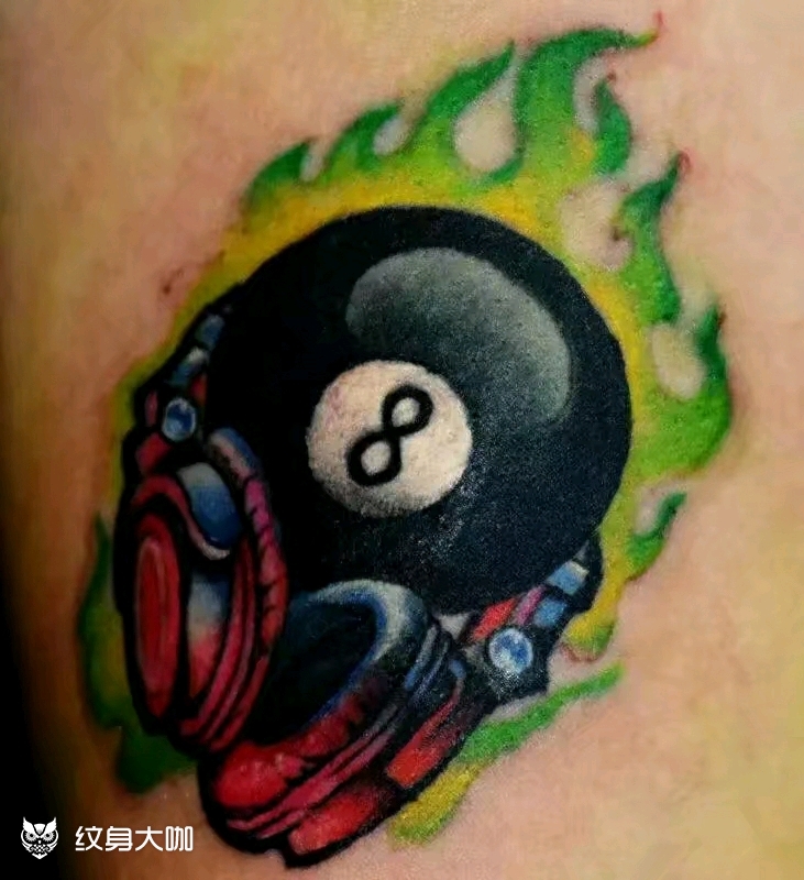 《黑8》_纹身图案手稿图片_old liu 的纹身作品集