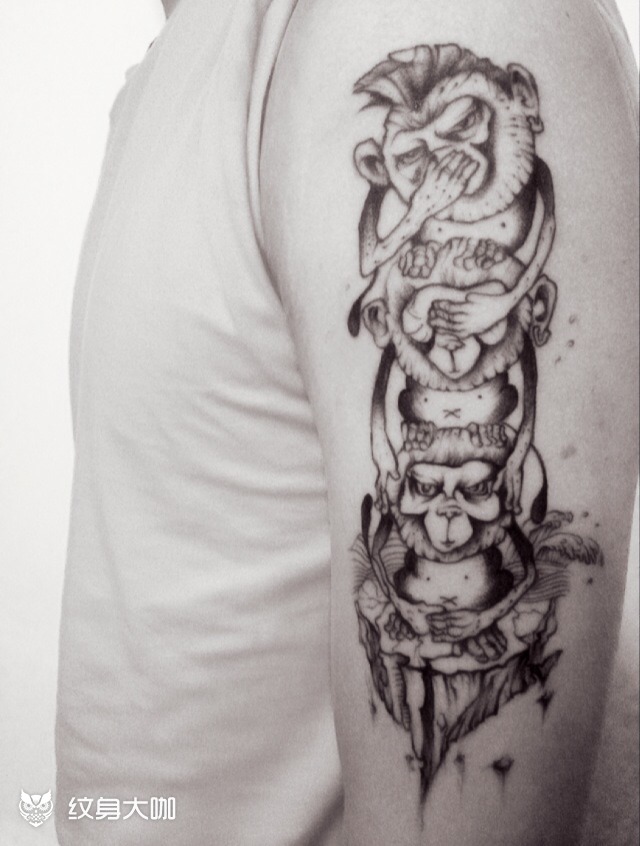 三不猿_纹身图案手稿图片_叙因刺青的纹身作品集