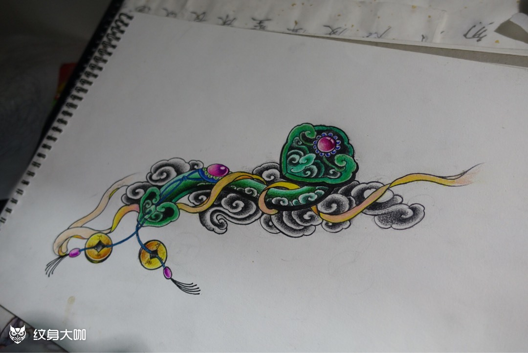 吉祥如意_纹身图案手稿图片_代昌伟的纹身作品集