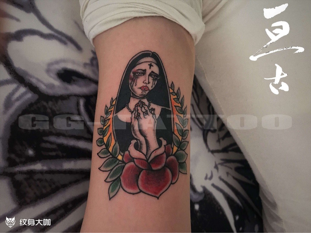 oldschool修女_纹身图案手稿图片_softlipa的纹身作品集