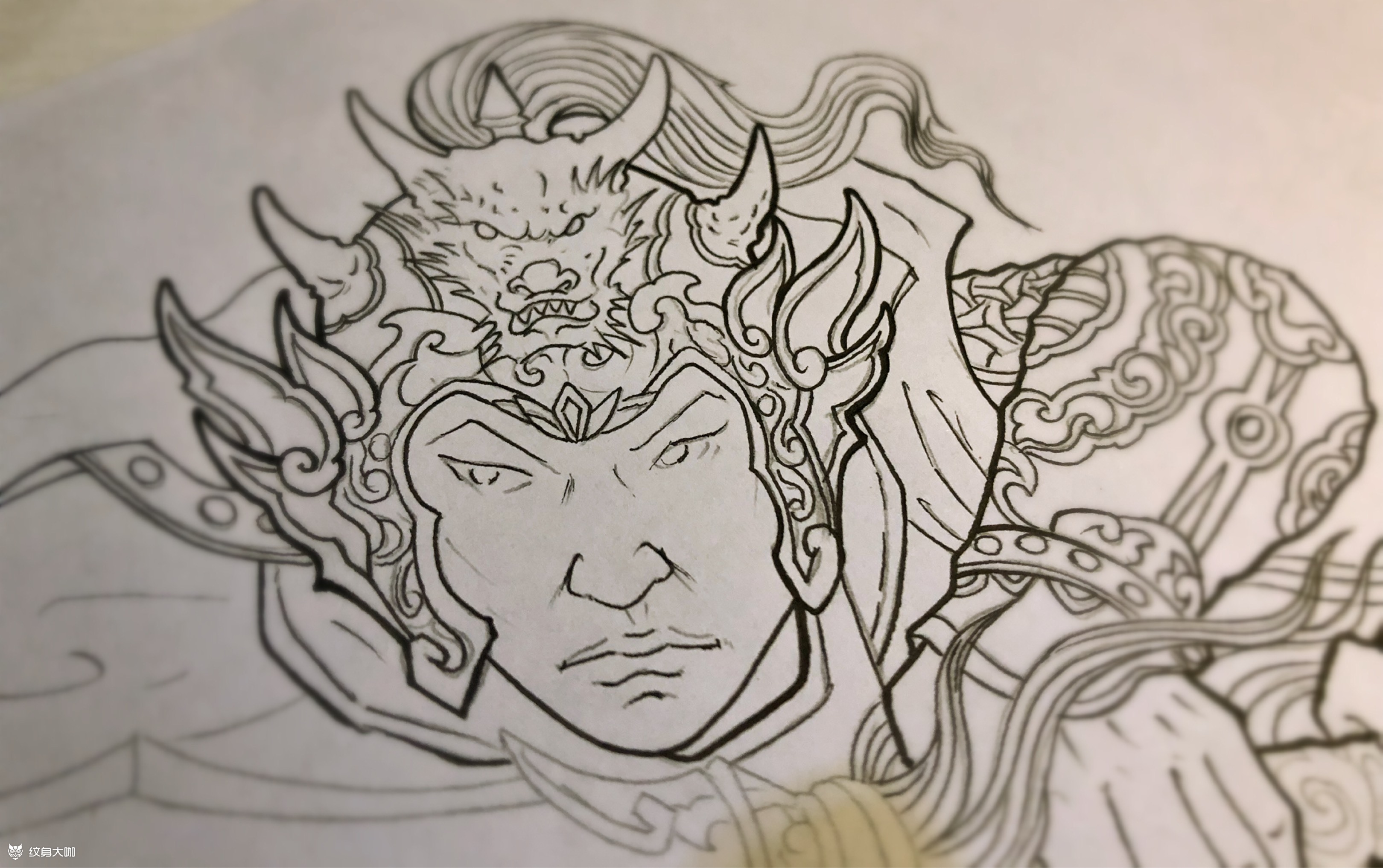 赵云_纹身图案手稿图片_杨洋的纹身作品集