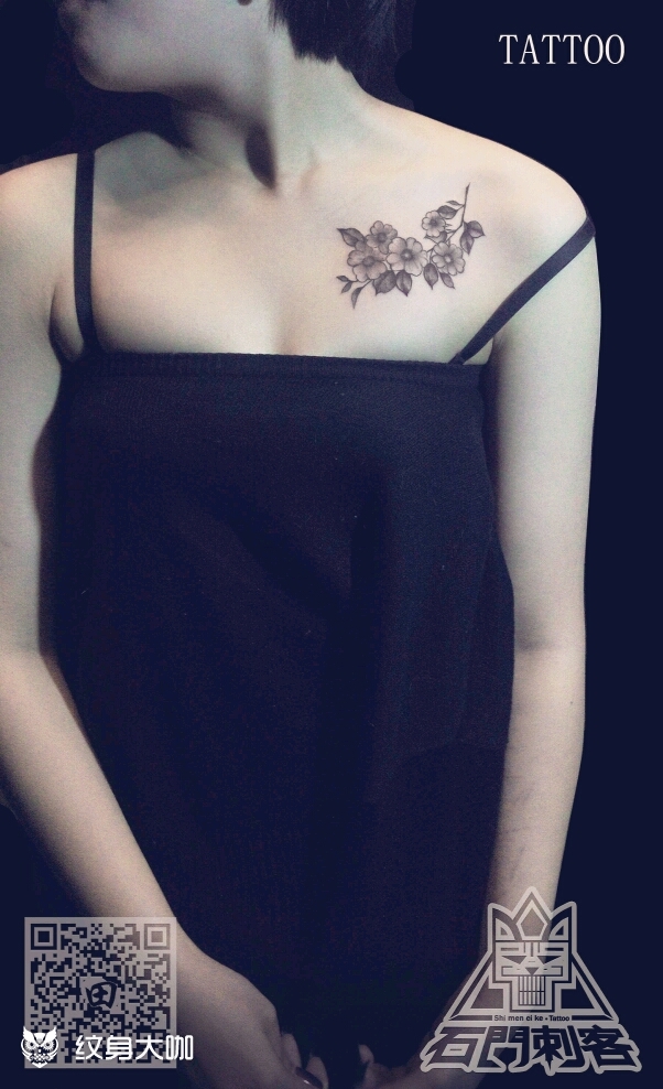 锁骨小花_纹身图案手稿图片_ 树的纹身作品集